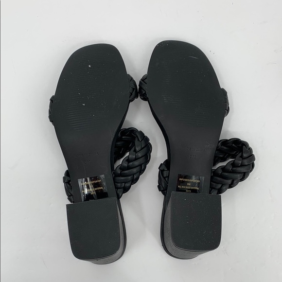 Steve Madden Infused slide sandals black braided double strap chunky heel shoe 8 - Picture 6 of 6